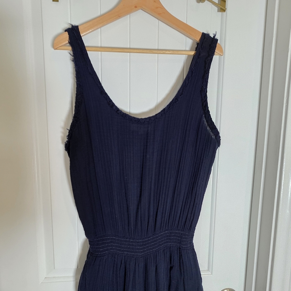 NWOT Michael Stars Cotton Gauze Dark Blue Sleeveless Jumpsuit Medium - Picture 3 of 7
